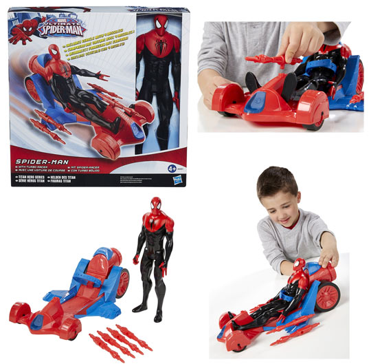 Figurine Spiderman avec véhicule