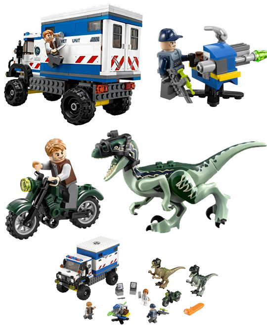 Lego  La destruction du velociprator - Contenu coffret