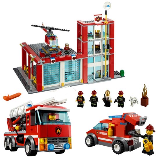 Lego la caserne des pompiers - Contenu coffret