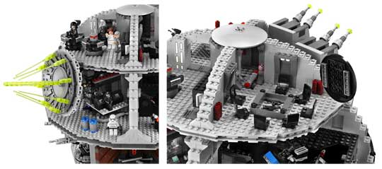 Lego Star wars 10188 - L'étoile noire - Détail du vaisseau