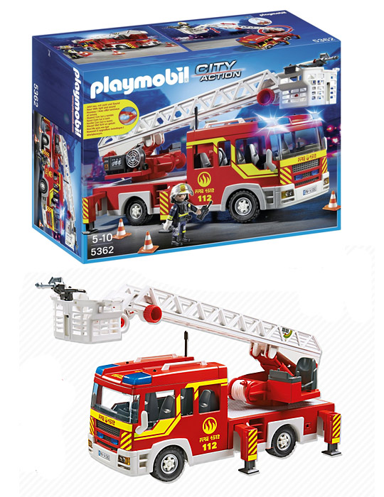 Camion de pompier avec échelle pivotante et sirène - Playmobil N° 5362