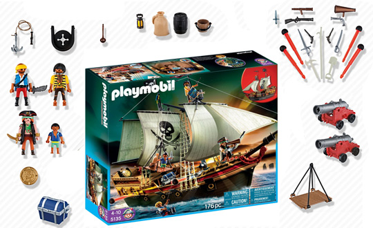 Playmobil - Bateau d'attaque des pirates - 5135 - Détails du contenu