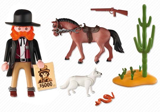 Playmobil - Sherif a cheval avec chien - 5251 - Contenu