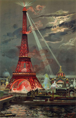 Embrasement de la tour eiffel - Georges Garen - 1889