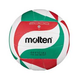 Molten Ballon de volley-ball Blanc/vert/rouge Taille 5