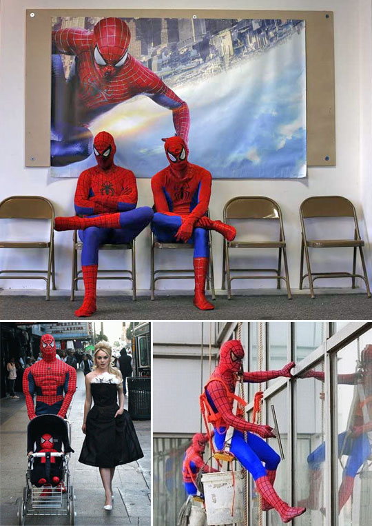 Image insolite Spiderman - Les super héros sans la rue 